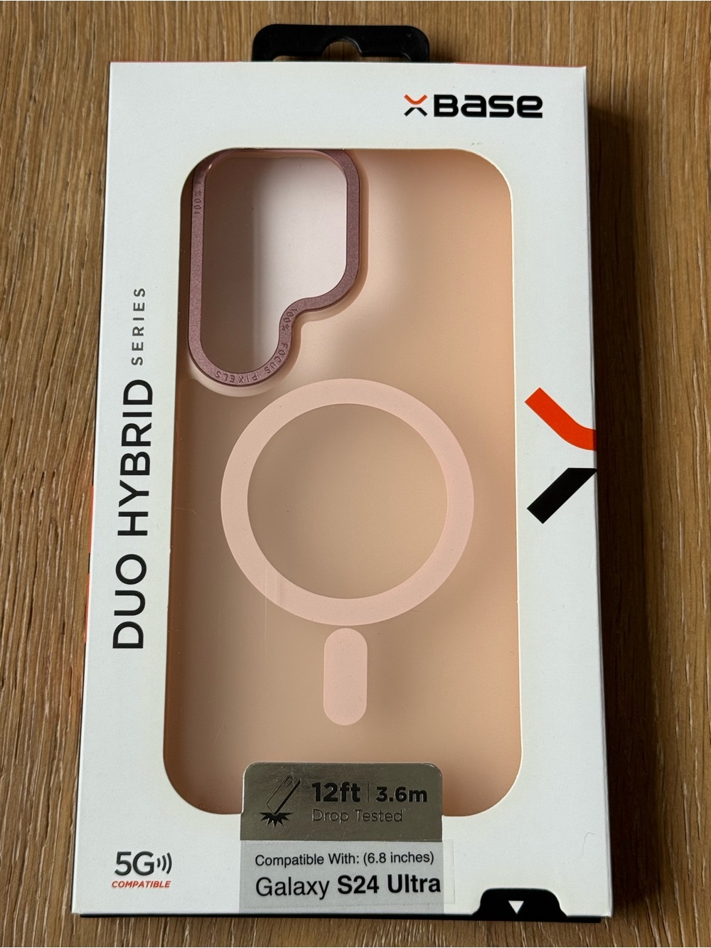 New Base Duo Hybrid Series Case for Galaxy S24 Ultra - Pink peach case
